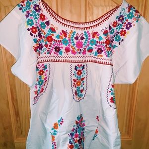Mexican embroidered blouse